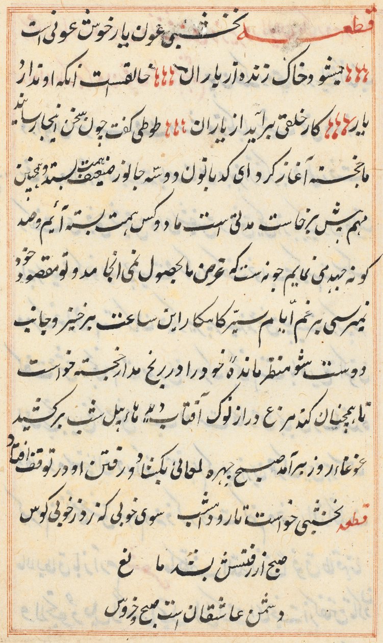 Page from Tales of a Parrot (Tuti-nama): text page by Unknown artist