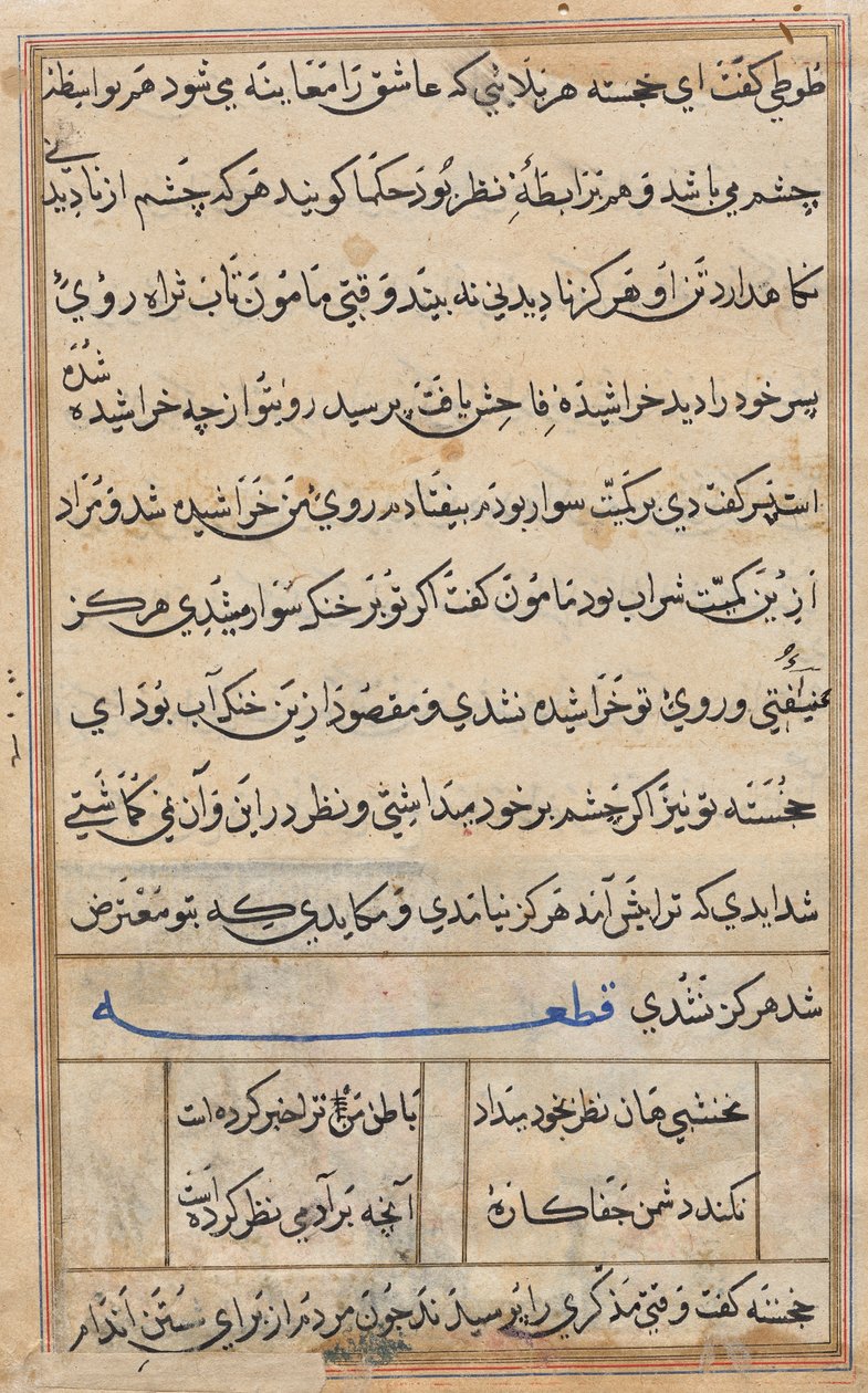 Page from Tales of a Parrot (Tuti-nama): text page by Unknown artist