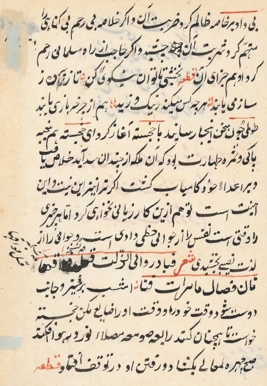 Page from Tales of a Parrot (Tuti-nama): text page by Unknown artist