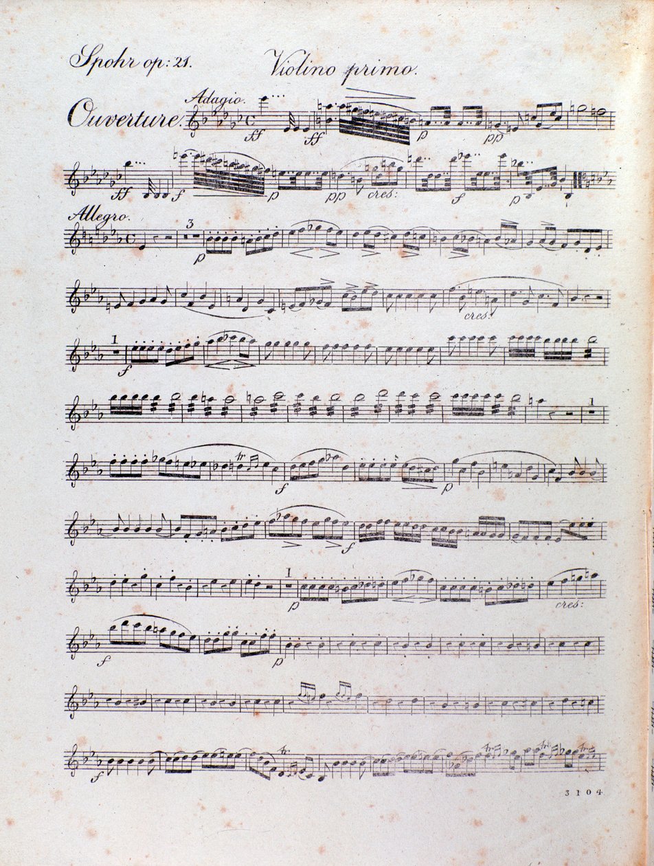 Page of Musical Score of the Overture of Alruna by Louis Spohr by Unknown artist