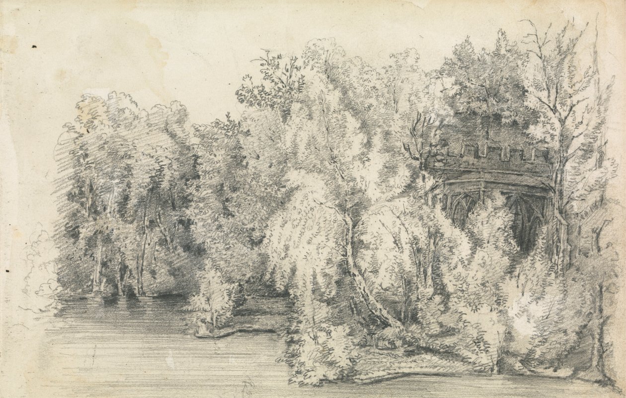 Part of a Building Surrounded by a Forest by Unknown artist