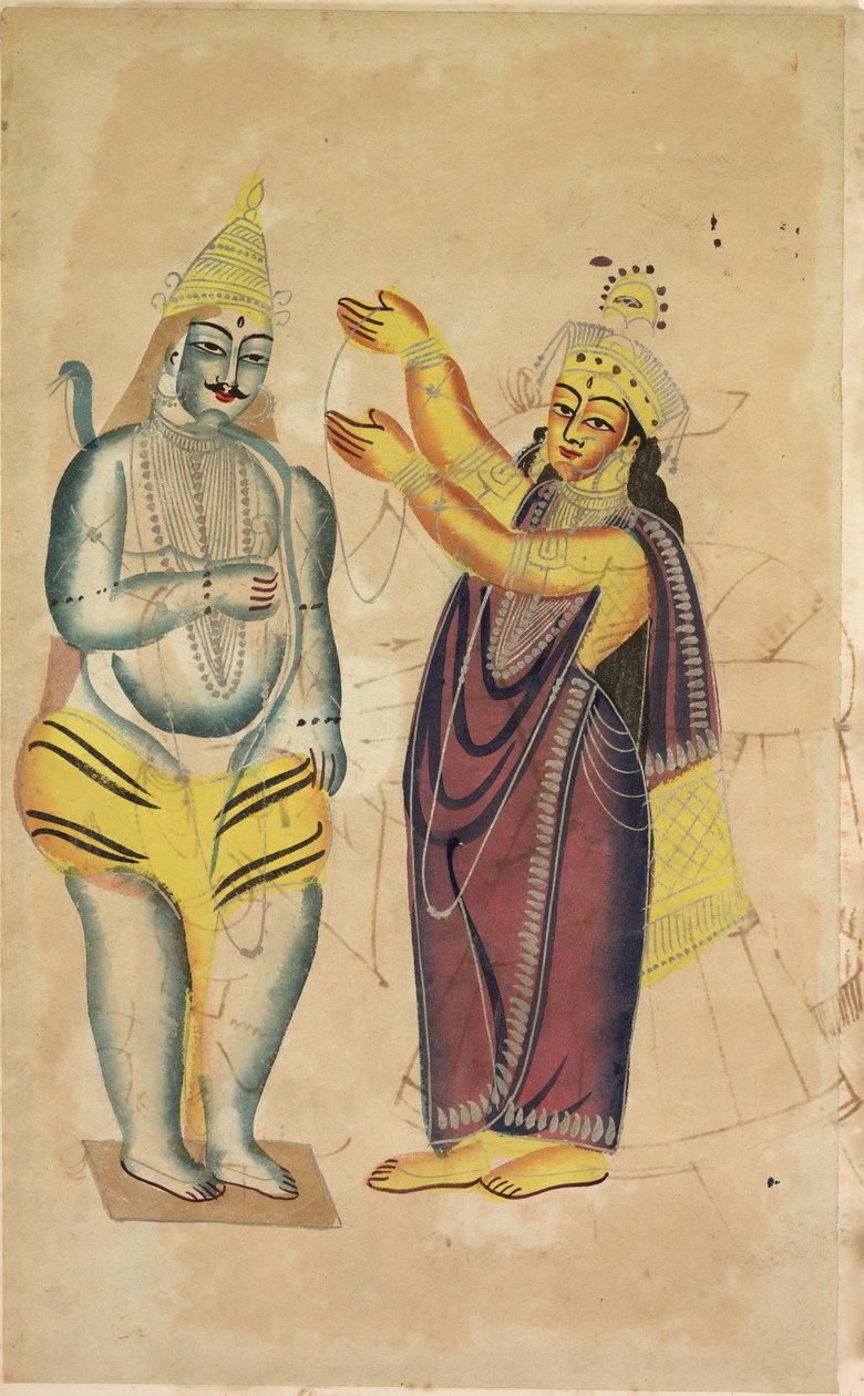 Parvati Placing a Wedding Garland on Shiva (recto) by Unknown artist
