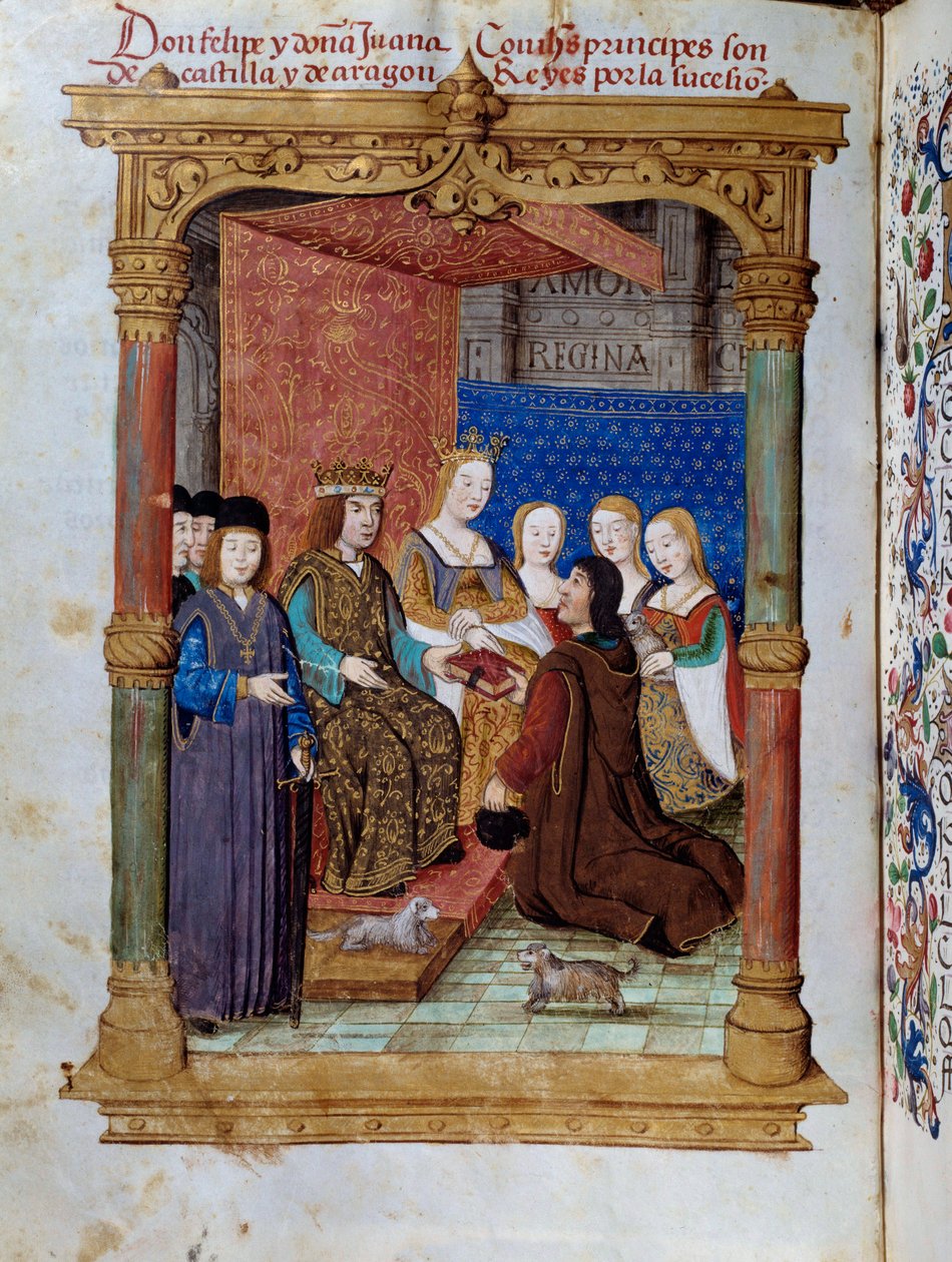 Pedro Marcuello Presenting His Book to King Philip I and Queen Joan I by Unknown artist