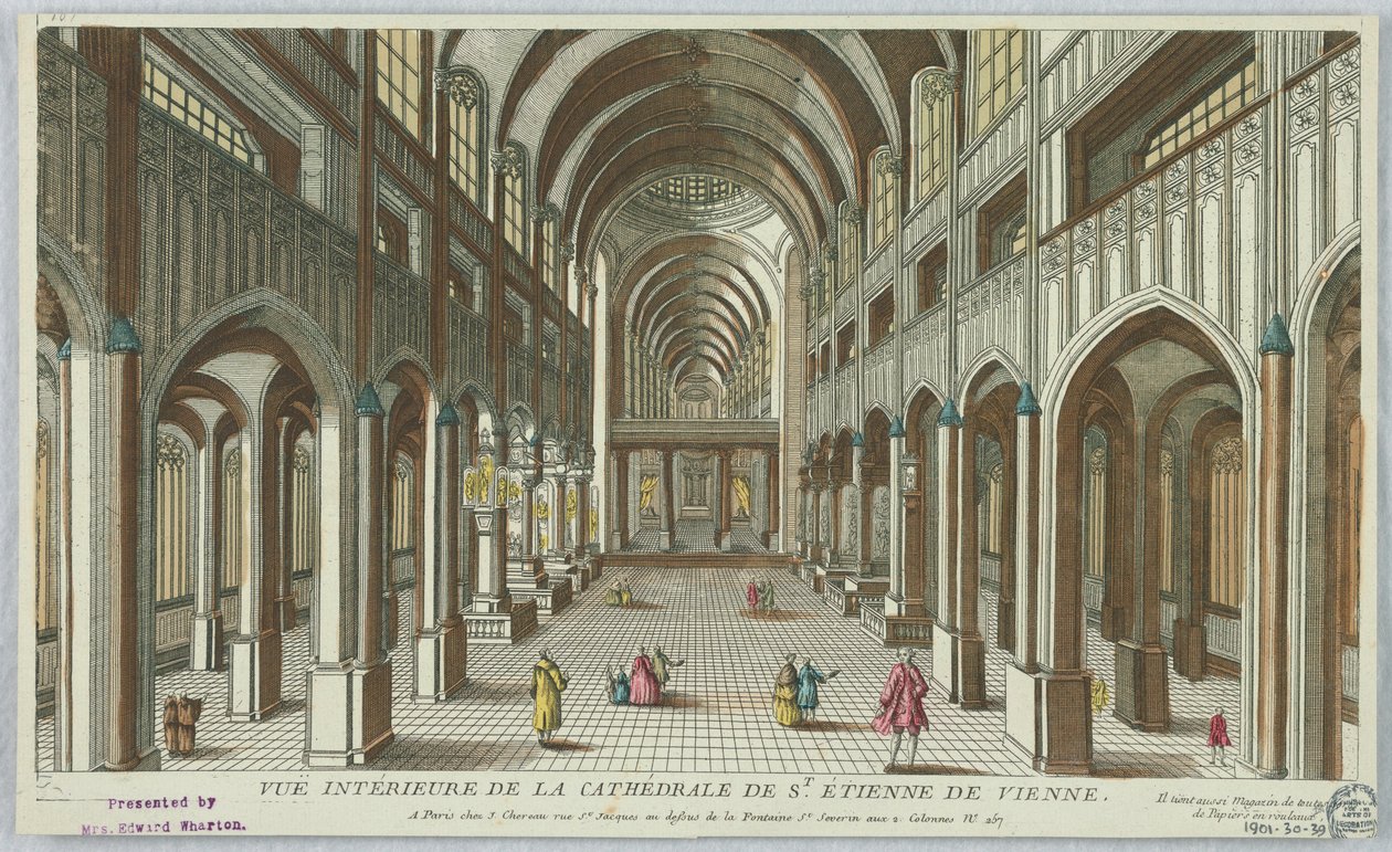 Peep-show, Interior View of the Cathedral of St. Stephen of Vienna; Chereau - Also Holds a Store of All Kinds of Papers in Rolls by Unknown artist