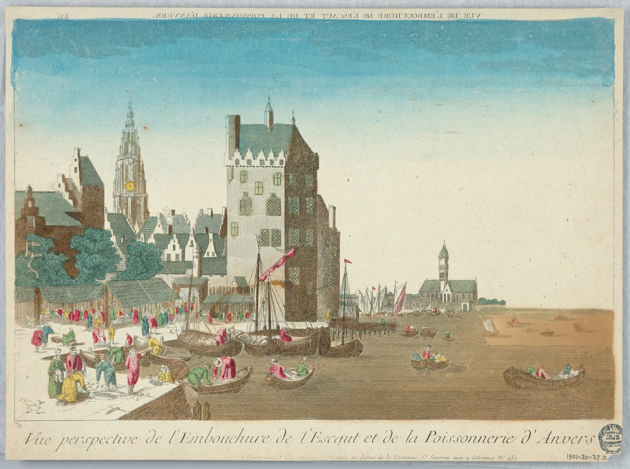 Peep-show, Perspective View of the Mouth of the Scheldt and the Fish Market of Antwerp by Unknown artist