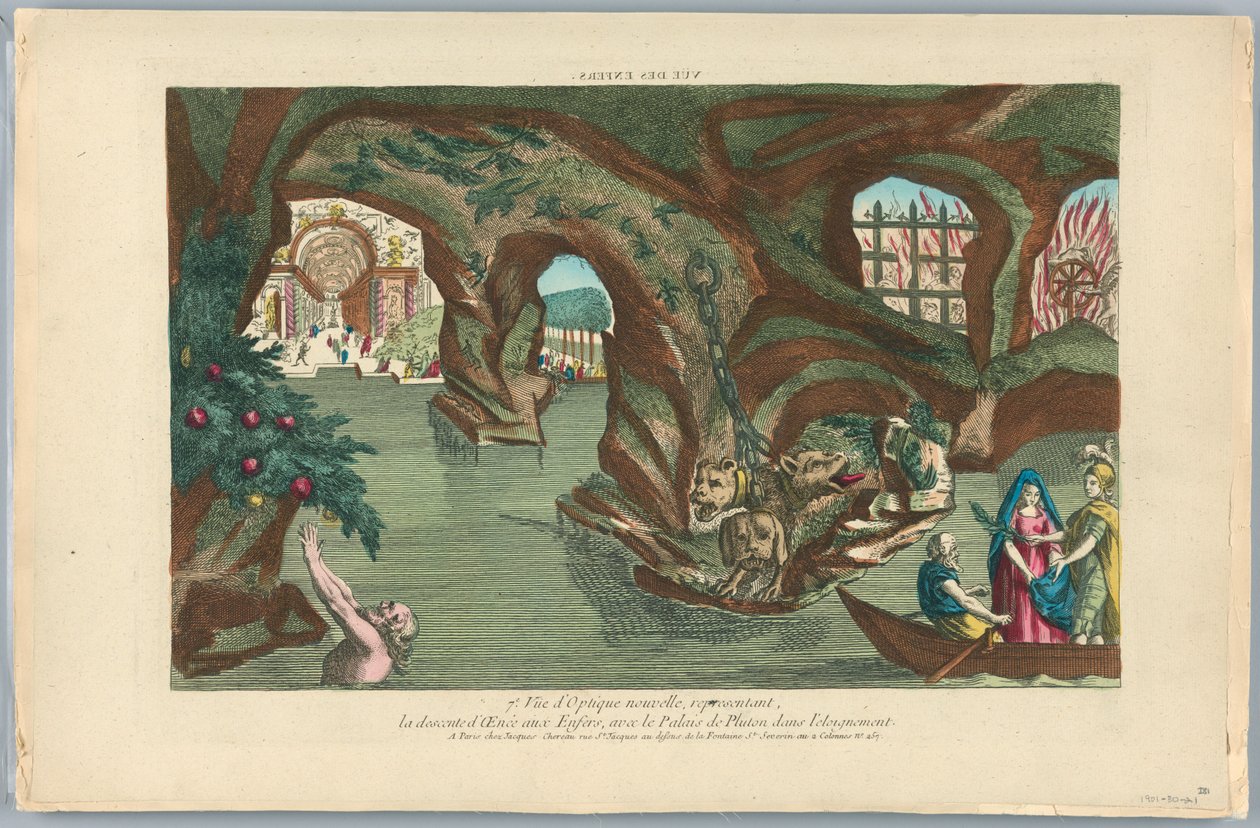 Peep-show, View of the Underworld, 7, New Optical View, Representing, The Descent of Aeneas to the Underworld, With the Palace of Pluto in the Distance by Unknown artist