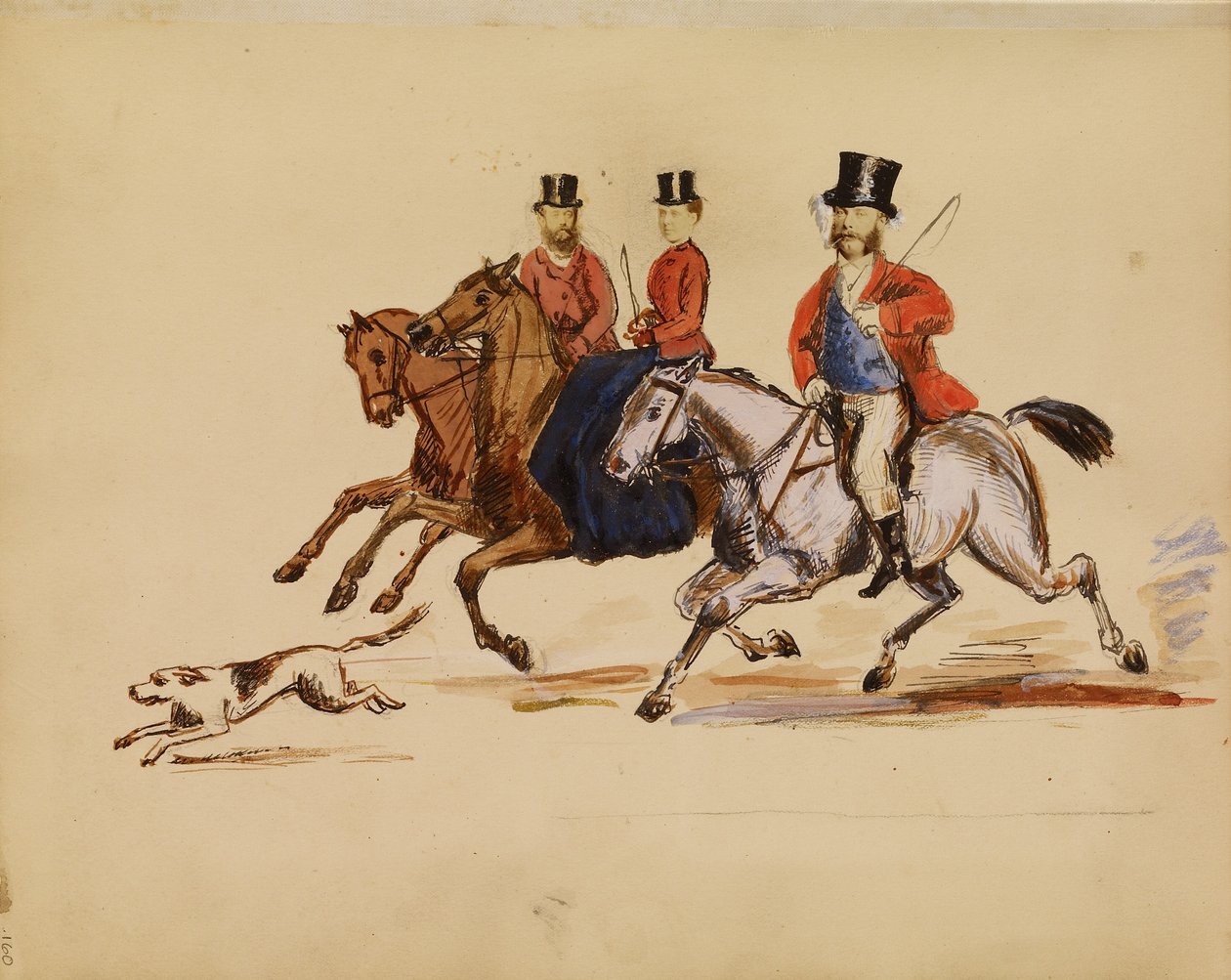 Photo Collage of Hunt Scene with Lord and Lady Yarborough by Unknown artist