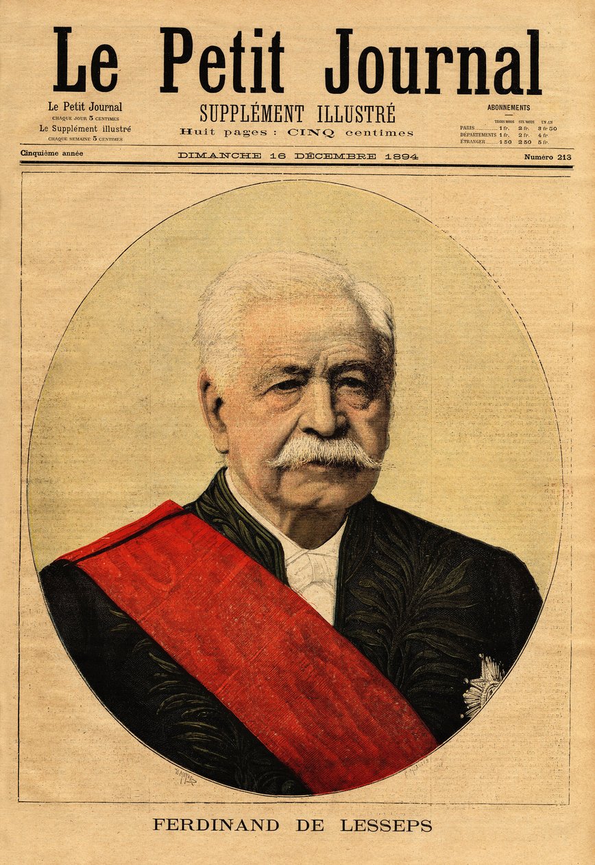 Portrait of Ferdinand de Lesseps, Diplomat and Entrepreneur, Promoter of the Suez Canal and the Panama Canal by Unknown artist