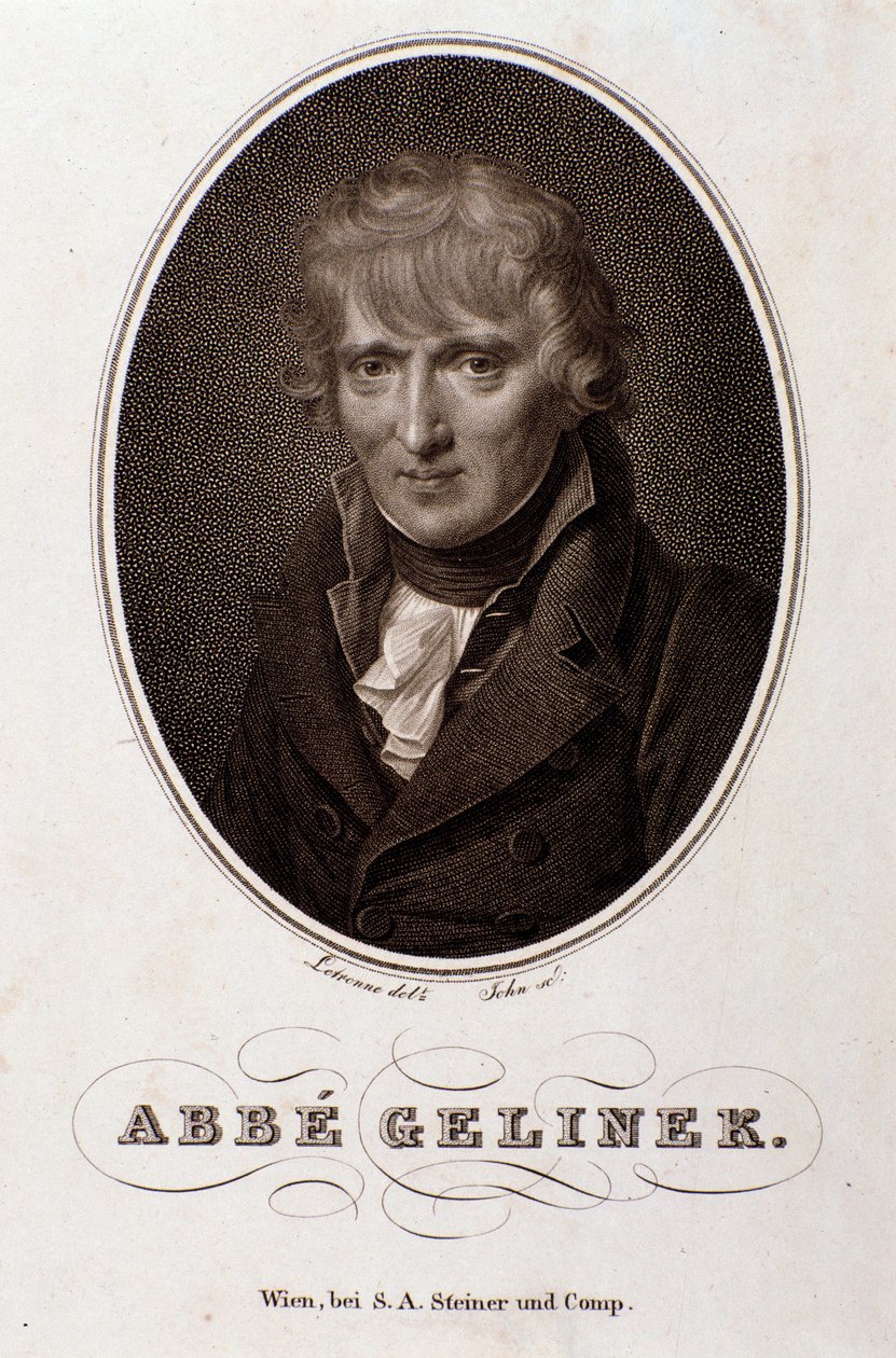 Portrait of Josef Gelinek (Joseph) (1758-1825) Austrian pianist, composer and theologian Engraving. 19th century. by Unknown artist