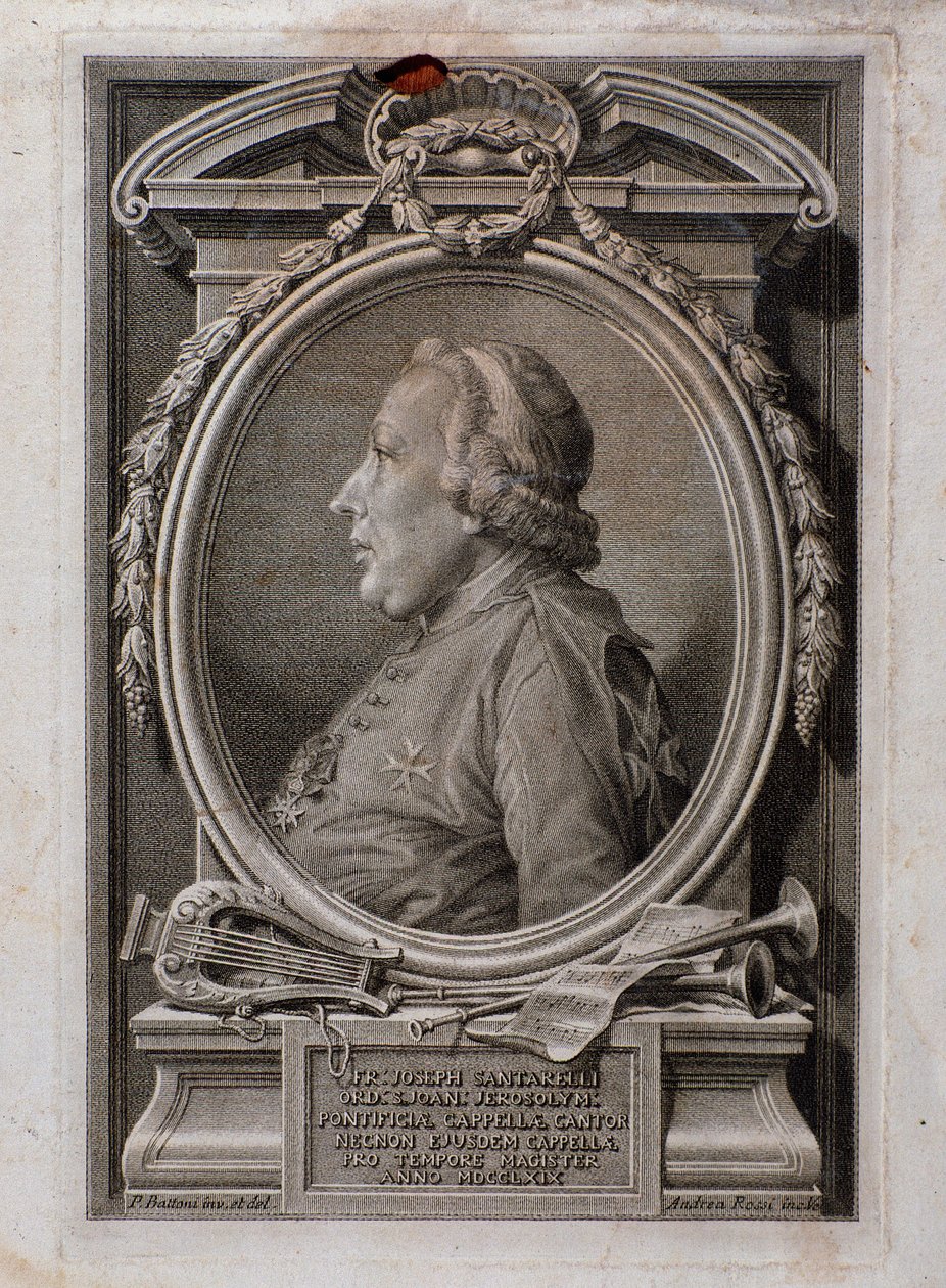 Portrait of Joseph Santarelli (engraving) by Unknown artist