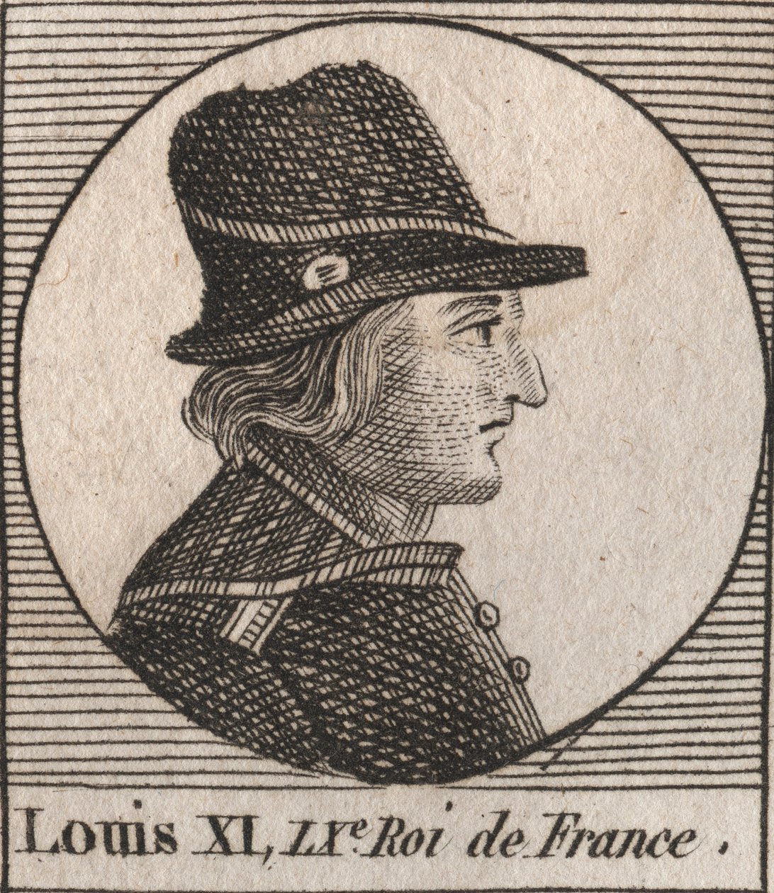 Portrait of Louis XI (1423-1483), King of France - Portrait of Louis XI of France (1423-1483), King of France - engraving from Instruction sur l