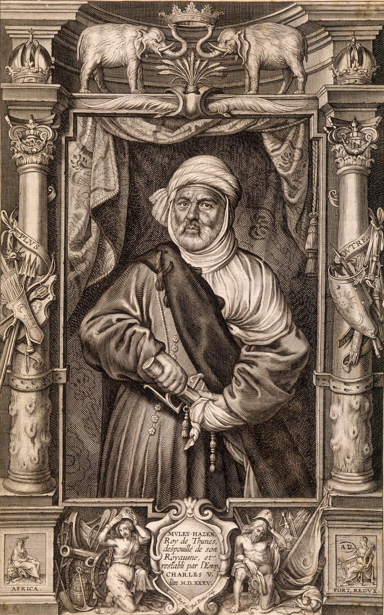 Portrait of Muley Hazen (Moorish King), King of Thunes Stripped of His Kingdom and Restored by Emperor Charles V, Tunisia 1535 by Unknown artist