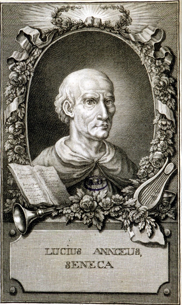 Portrait of Seneca. Engraving of 1794 by Unknown artist