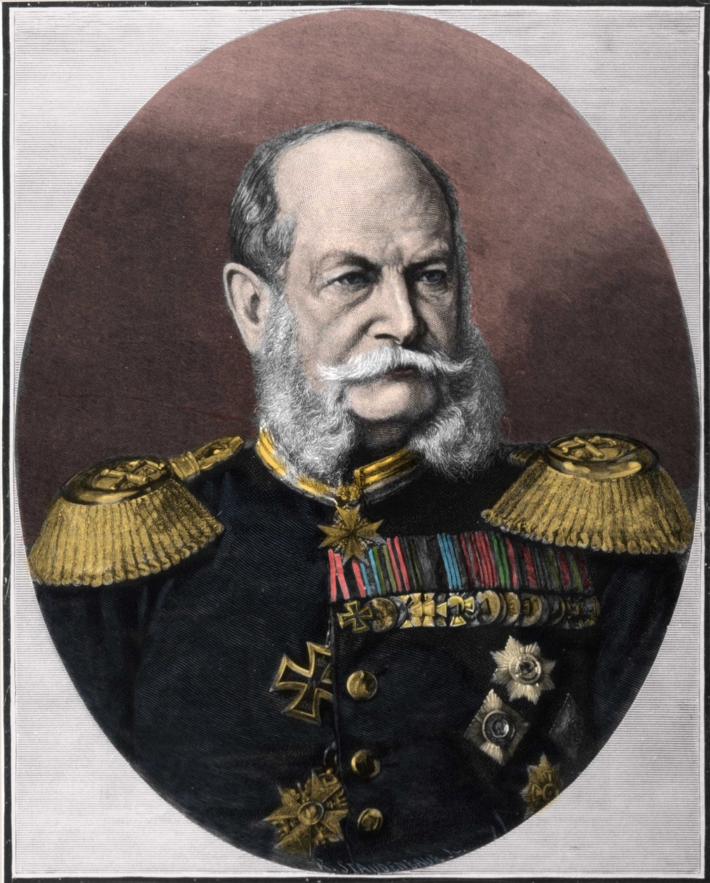 Portrait of William I (1797-1888), King of Prussia and Emperor of Germany. Engraving from the end of the 19th century. by Unknown artist