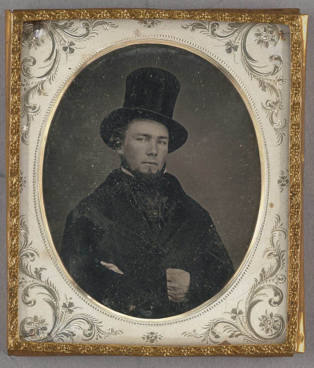 Portrait of a Seated Man with Chin Whiskers in Top Hat by Unknown artist