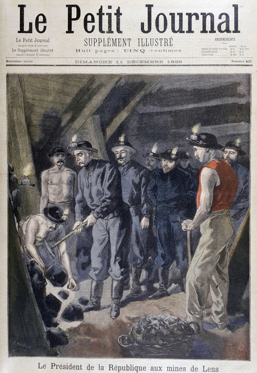 President of the Republic Jean Casimir-Perrier surrounded by miners at the mines of Lens, Le Petit Journal, December 11 by Unknown artist
