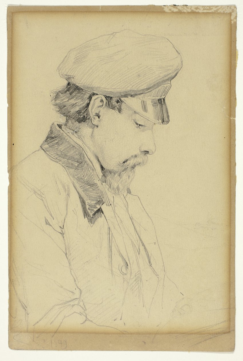 Profile Portrait of a Man Wearing a Cap by Unknown artist