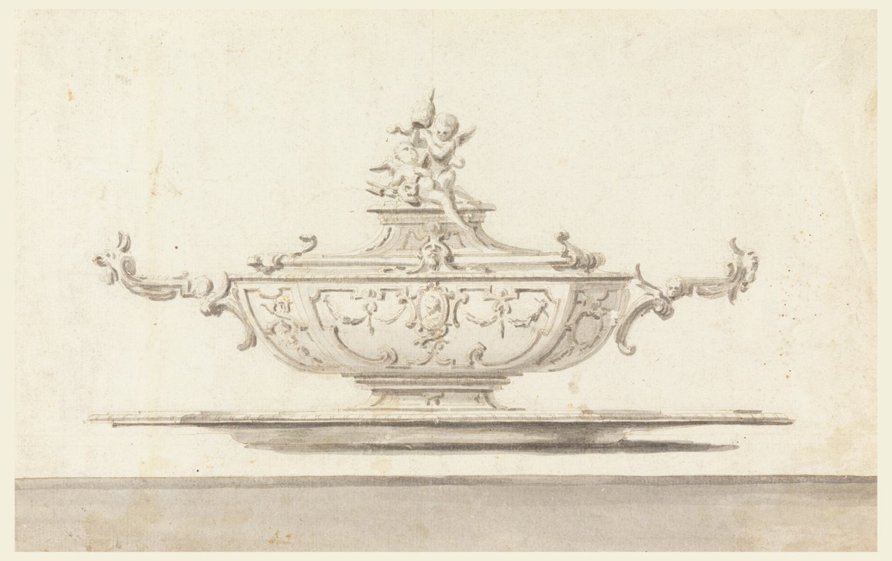 Project for a Tureen with Papal Coat of Arms. Intended to be Executed in Silver. by Unknown artist