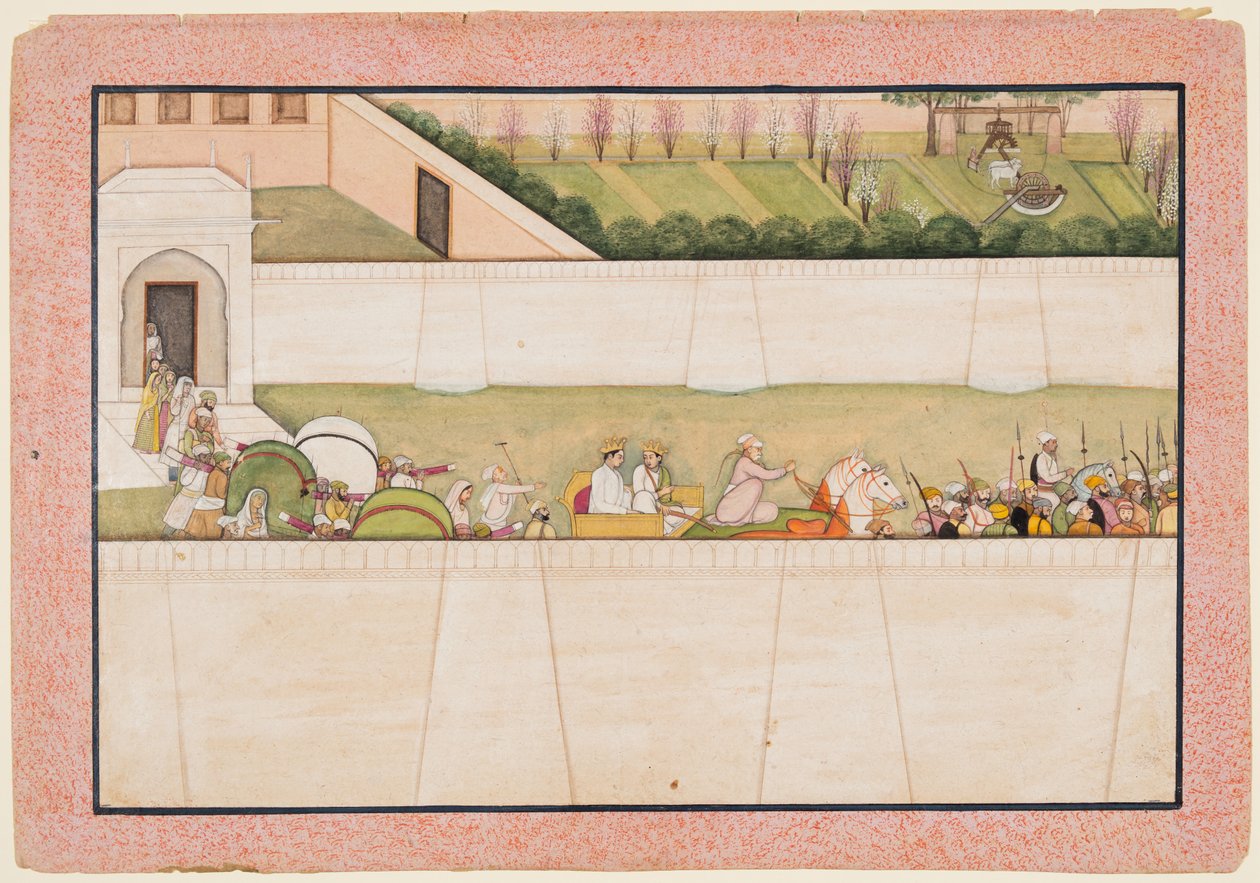 Rama’s Brothers Bharata and Shatrughna set out from Ayodhya to find Rama and Lakshmana in the forest to inform them of the death of their father Dasharatha by Unknown artist