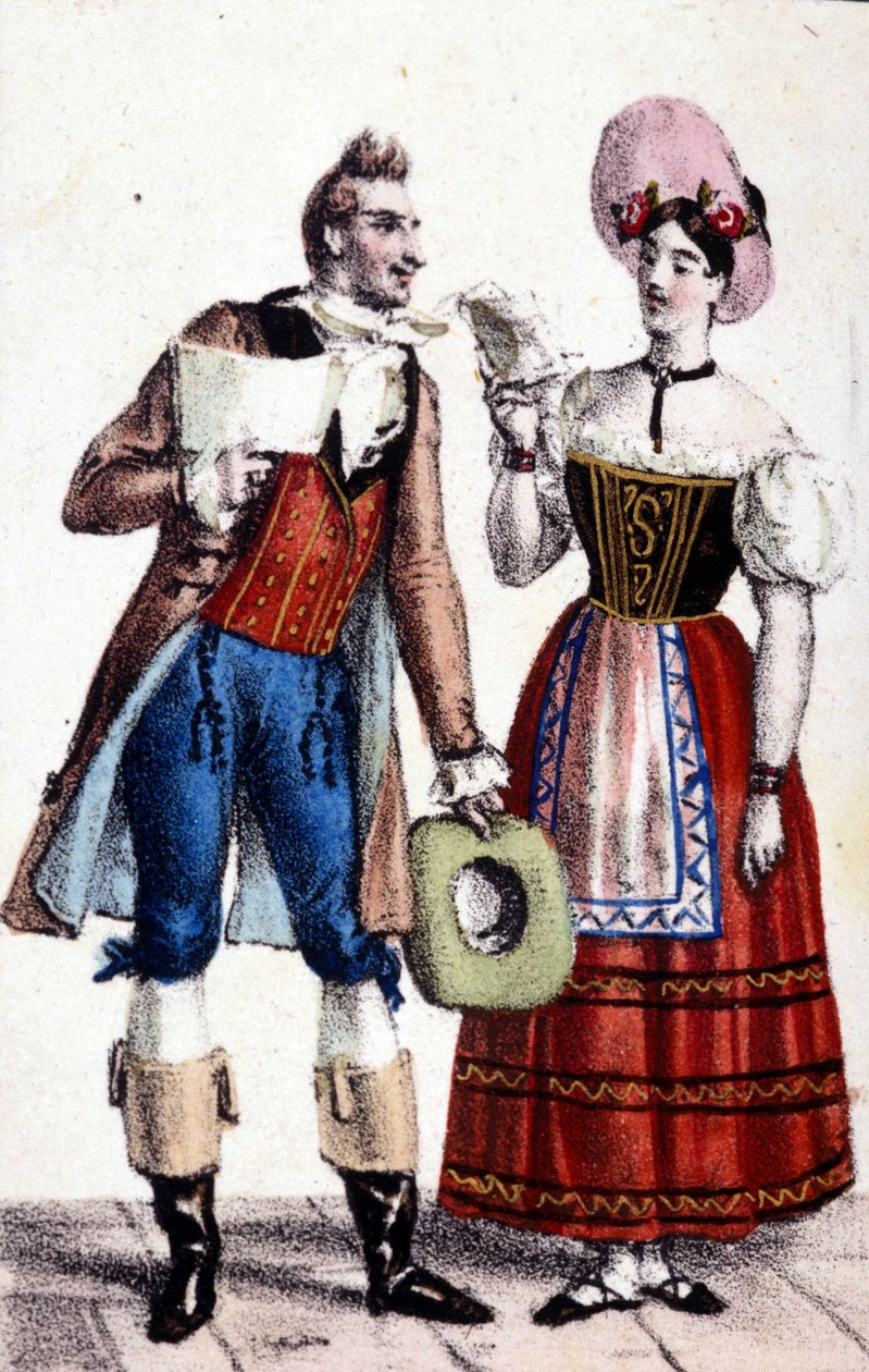 Representation of Dulcamare and Alina in the opera 