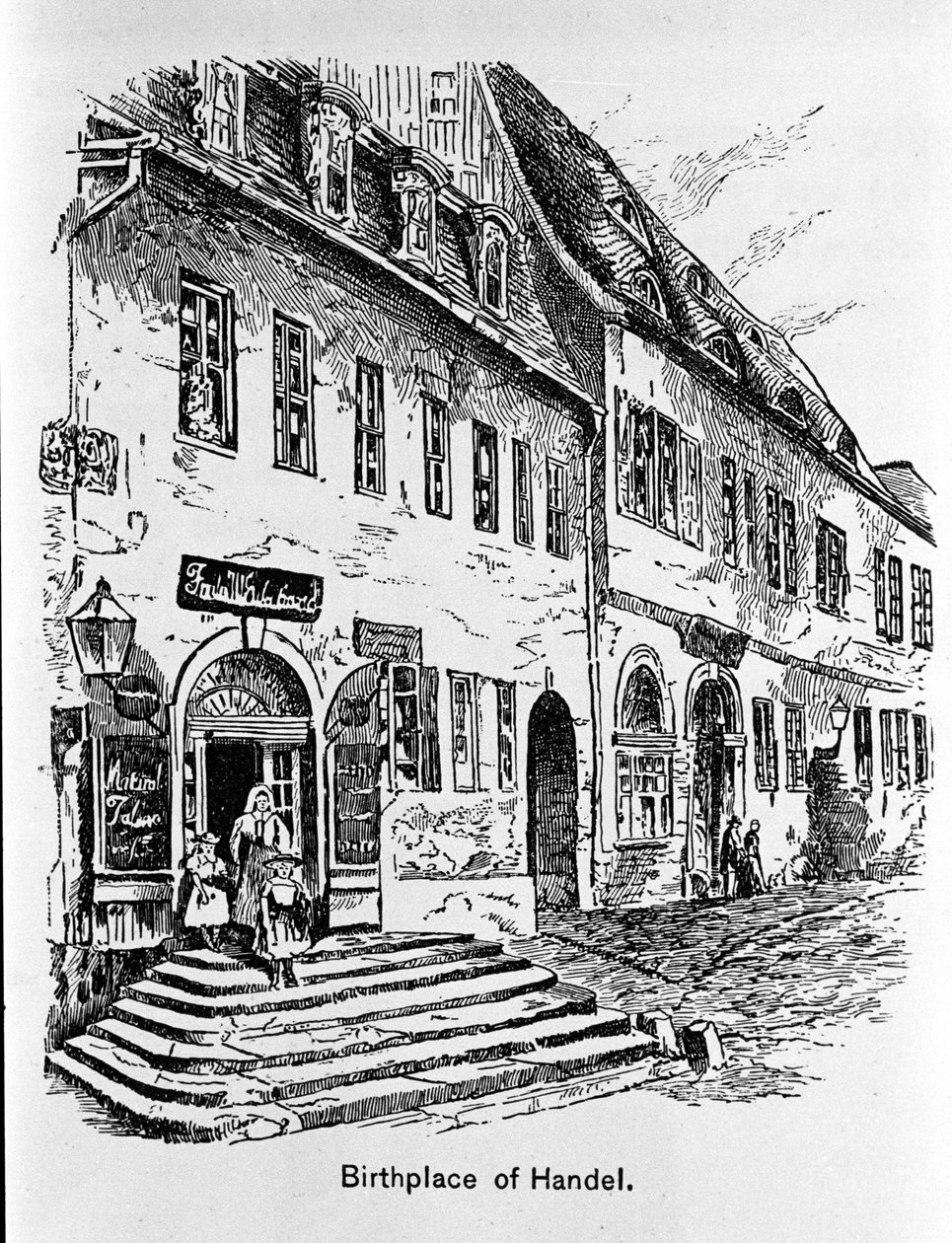 Representation of the house where George Frederick Handel was born. by Unknown artist