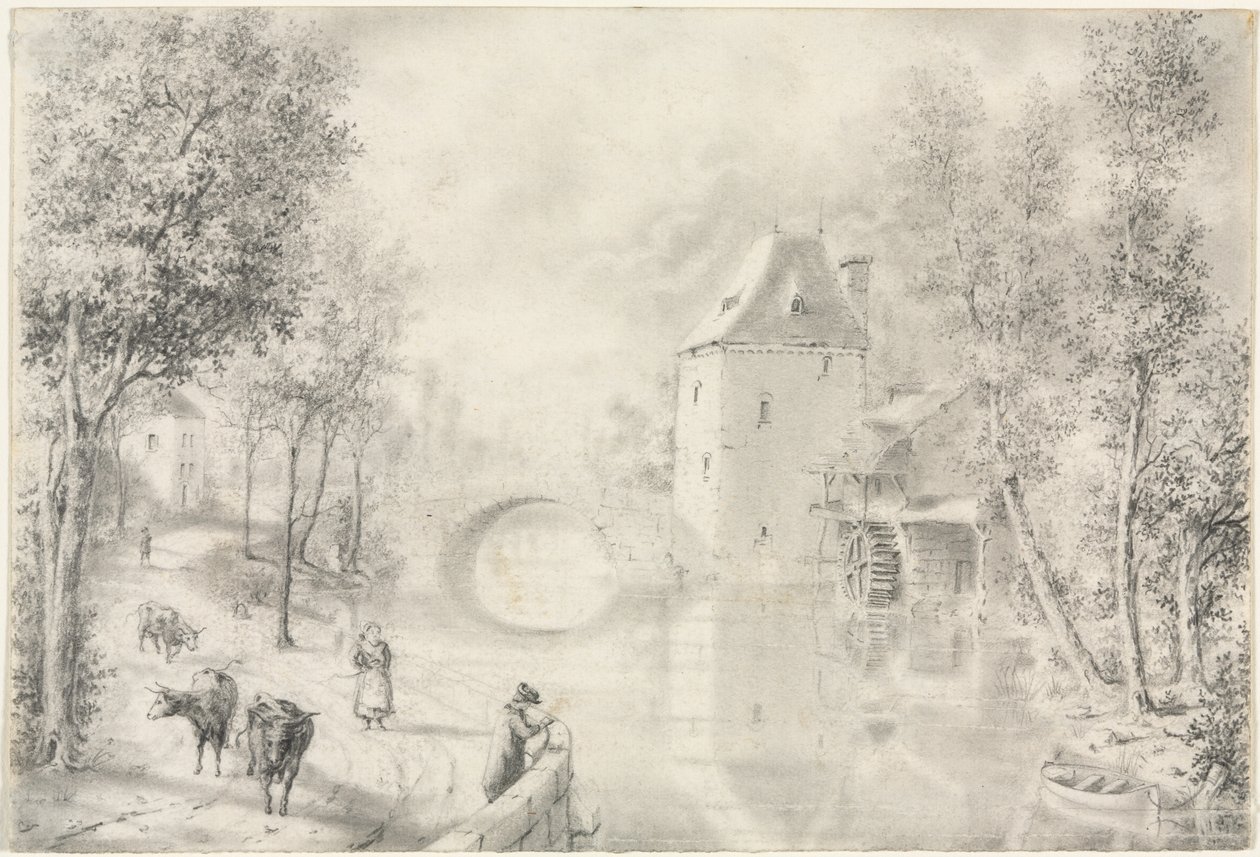 Road by the Old Bridge by Unknown artist