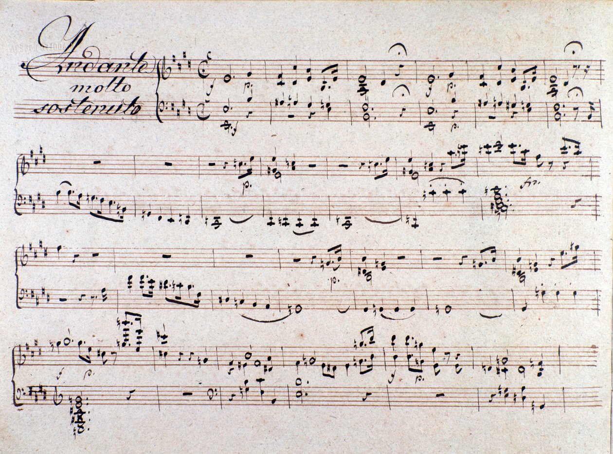 Sheet Music of The Two Days, Opera by Luigi Cherubini by Unknown artist
