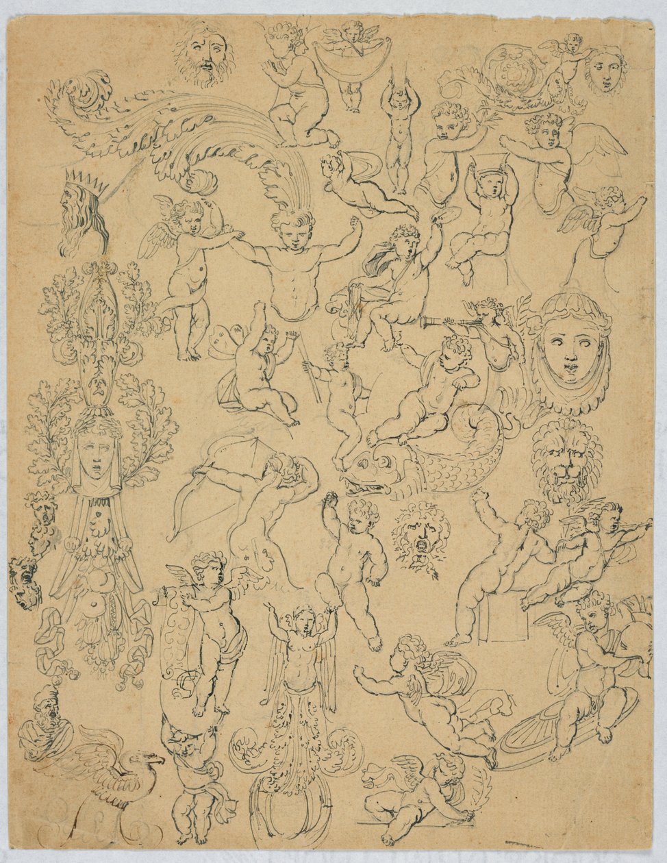 Sheet with Putti and Studies after the Antique by Unknown artist