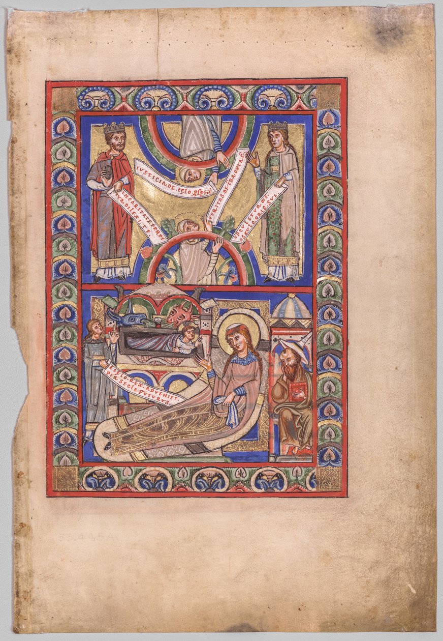 Single Leaf Excised from a Gospel Book: The Nativity (recto) by Unknown artist