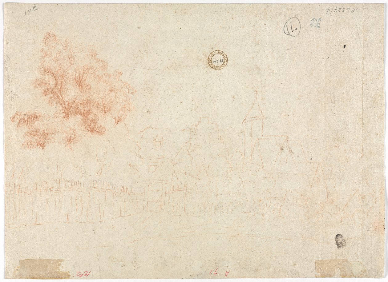 Sketch of a Village (verso) by Unknown artist