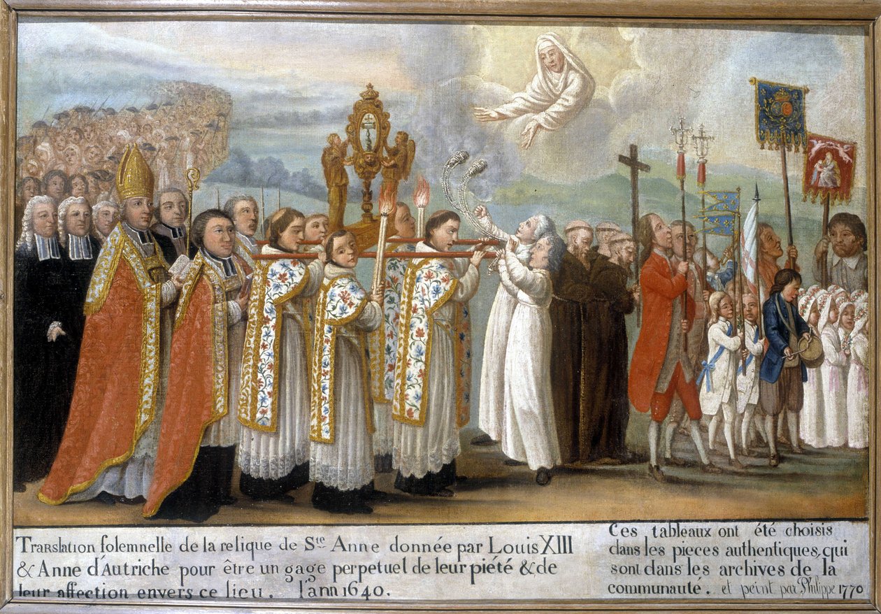 Solemn Translation of the Relic of Saint Anne Given by Louis XIII and Anne of Austria as a Perpetual Pledge of Their Piety and Affection Towards This Place, in the Year 1640 - Ex-Voto of Sainte-Anne d