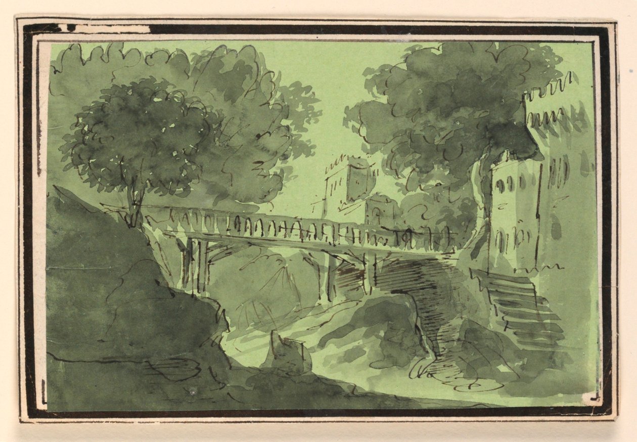 Stage Design, Bridge Crossing Water by Unknown artist