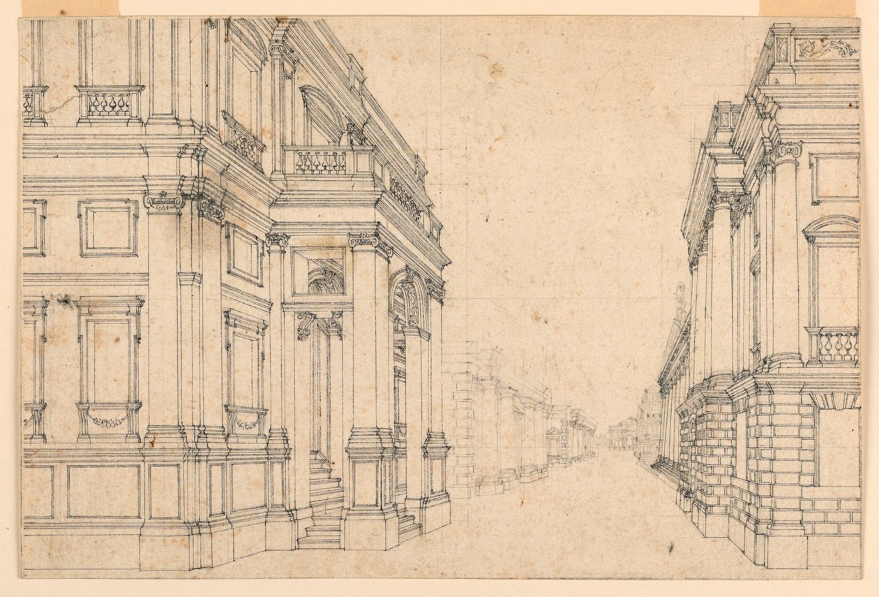 Stage Design: City Street with Palaces by Unknown artist