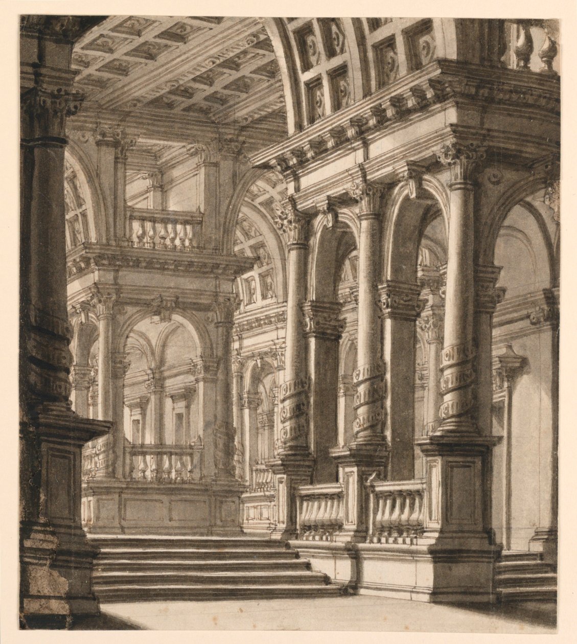 Stage Design, Interior of Building by Unknown artist