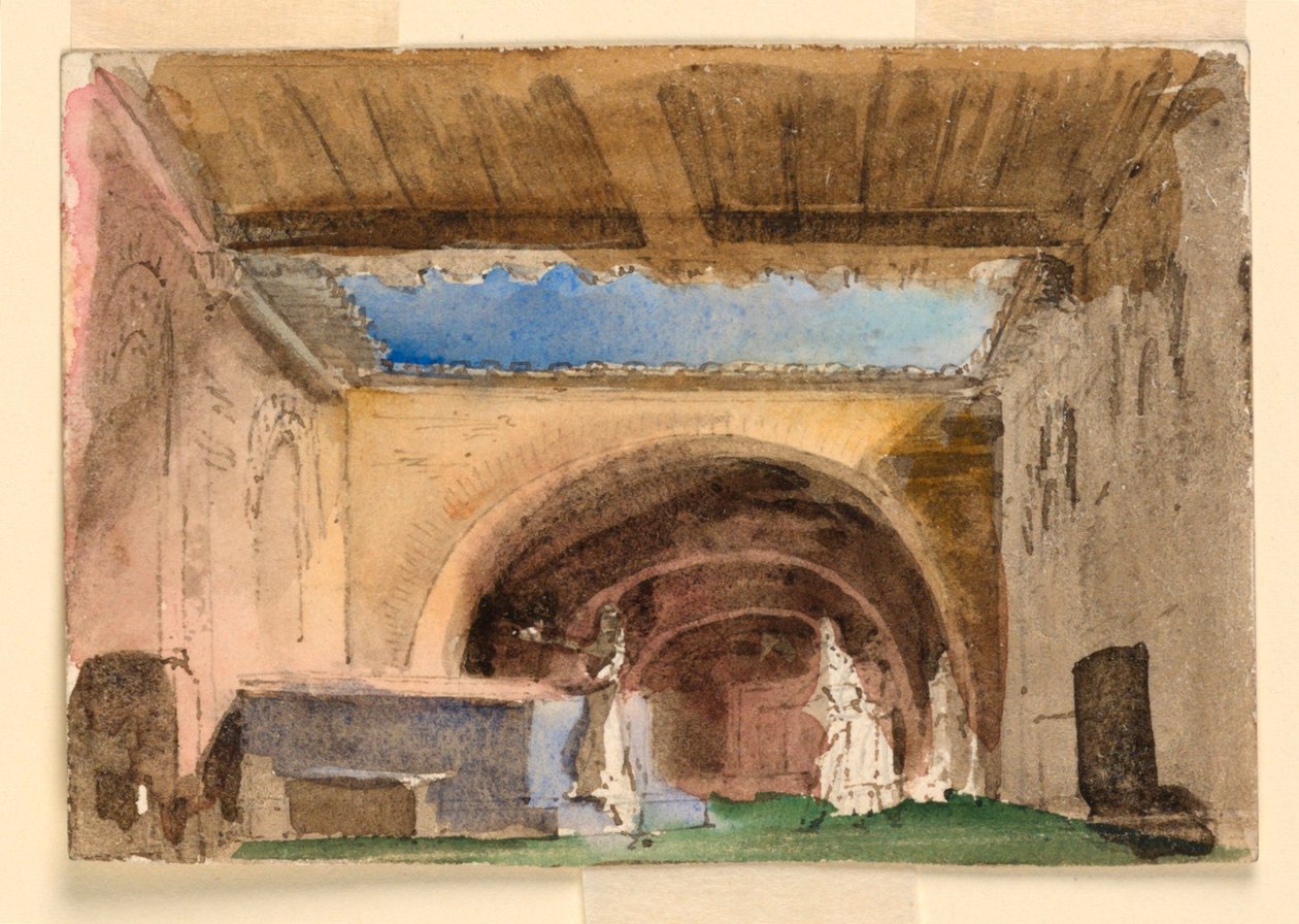 Stage Design, Interior of House and Court by Unknown artist
