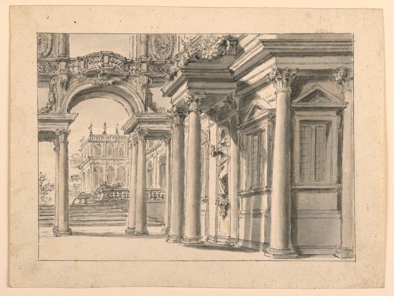 Stage Design: Palace Garden Architecture by Unknown artist
