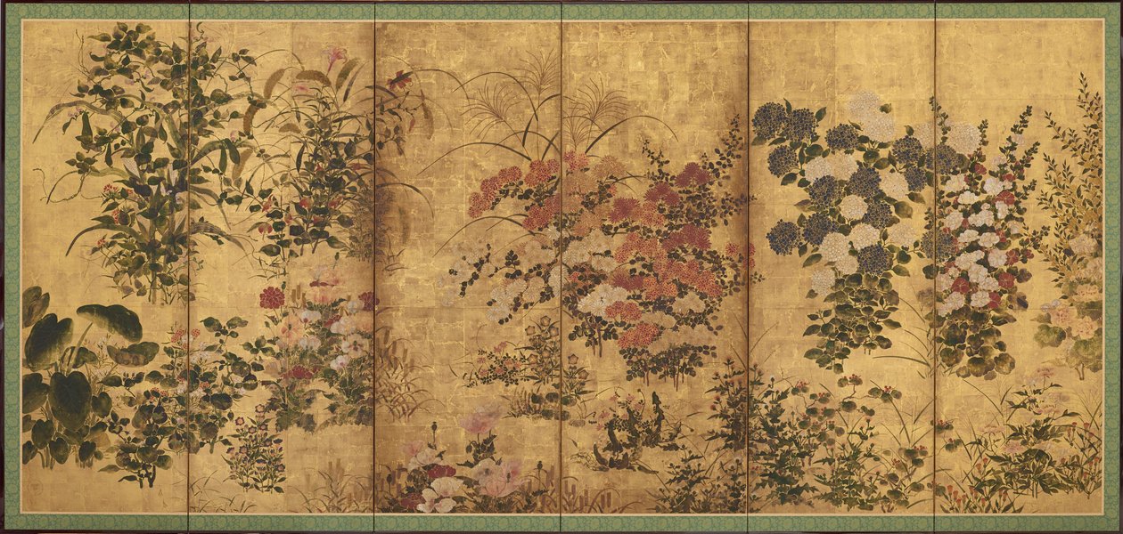 Summer and Autumn Flowers by Unknown artist