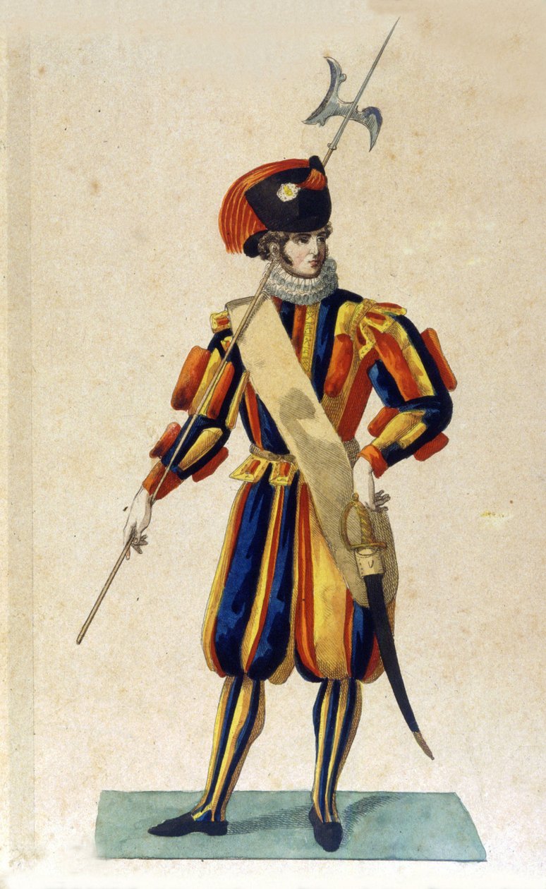 Swiss Guard of the Vatican City in Small Outfit by Unknown artist