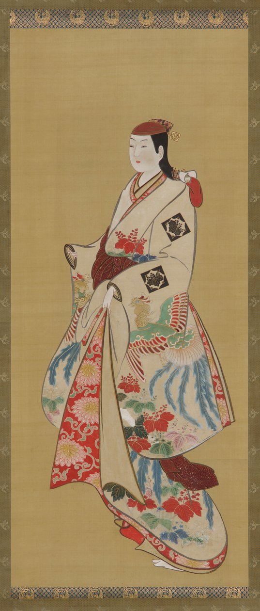 Tall Girl; Dress Patterned with Ho-o Bird and Kiri Flowers by Unknown artist