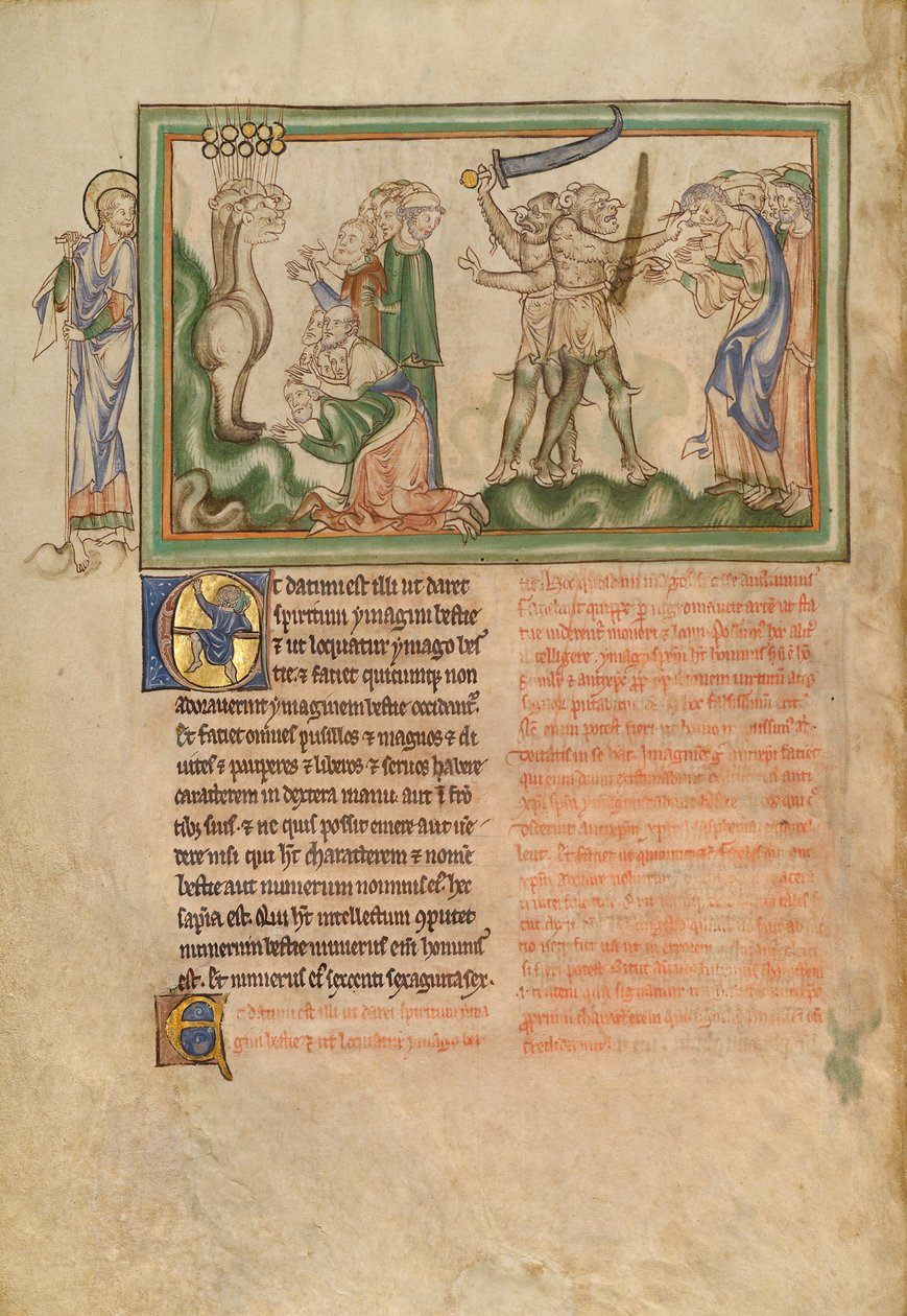 The Beast from the Earth Killing People and People Receiving the Mark of the Beast by Unknown artist