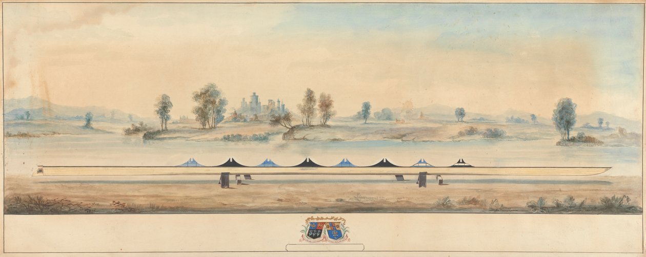 The Eton Boat on the Towpath of the Thames: Windsor Castle in Background by Unknown artist