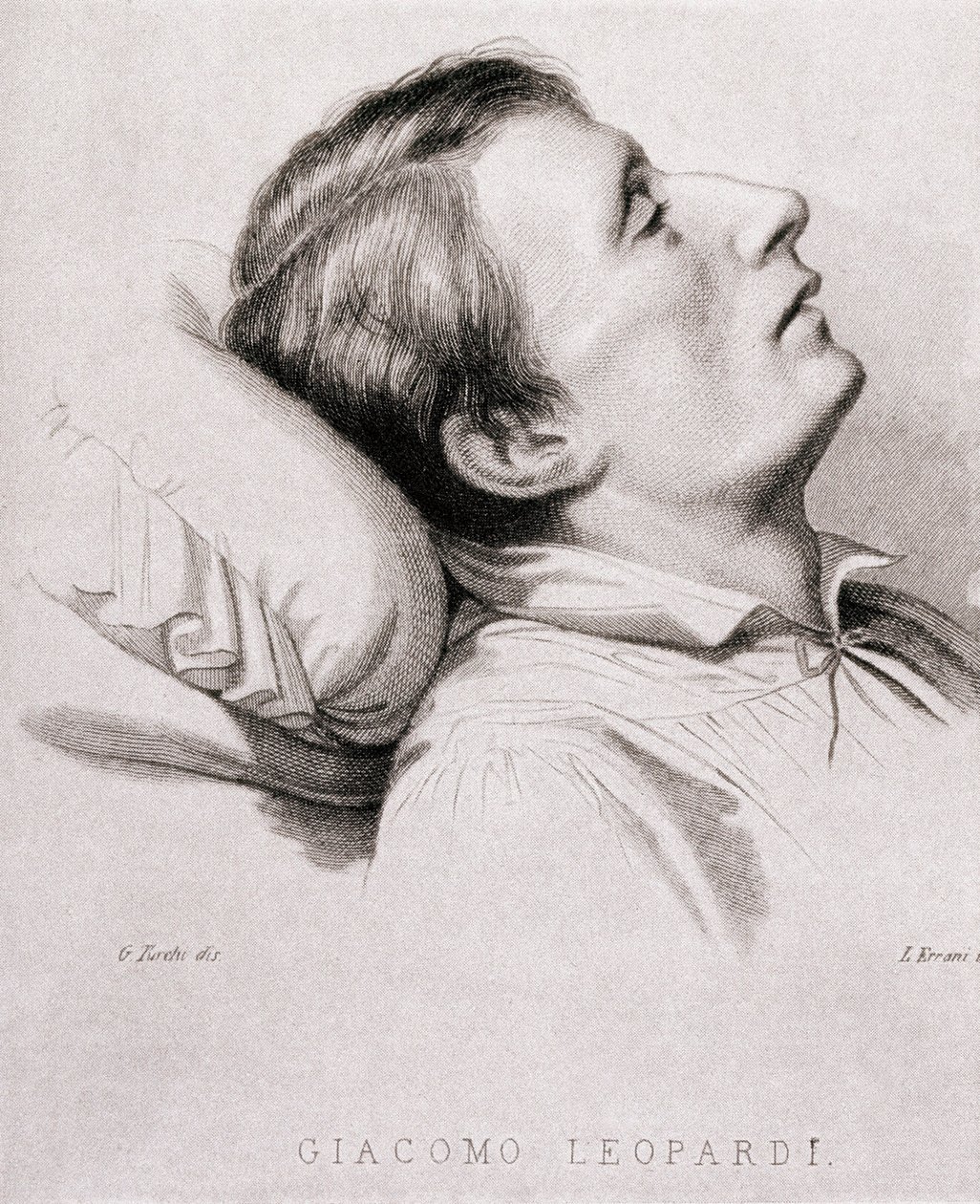 The Italian Poet Giacomo Leopardi on His Deathbed by Unknown artist