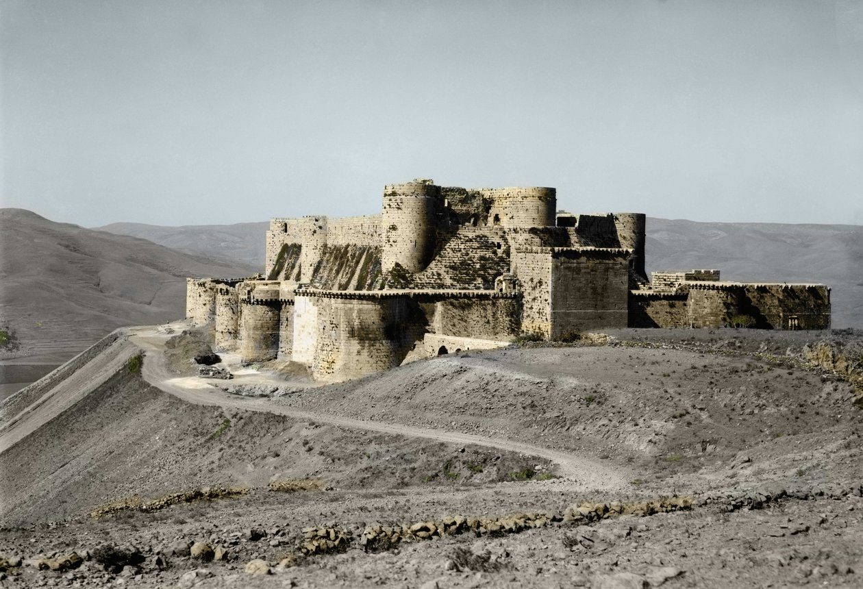 The Krak of the Knights castle fort dating from the period of the Crusades is located in western Syria, in 1930. by Unknown artist