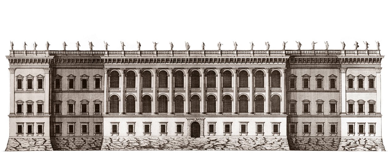 The Louvre in Paris, Project of Gian Lorenzo Bernini: Elevation of the Main Facade Facing Tuileries - From 