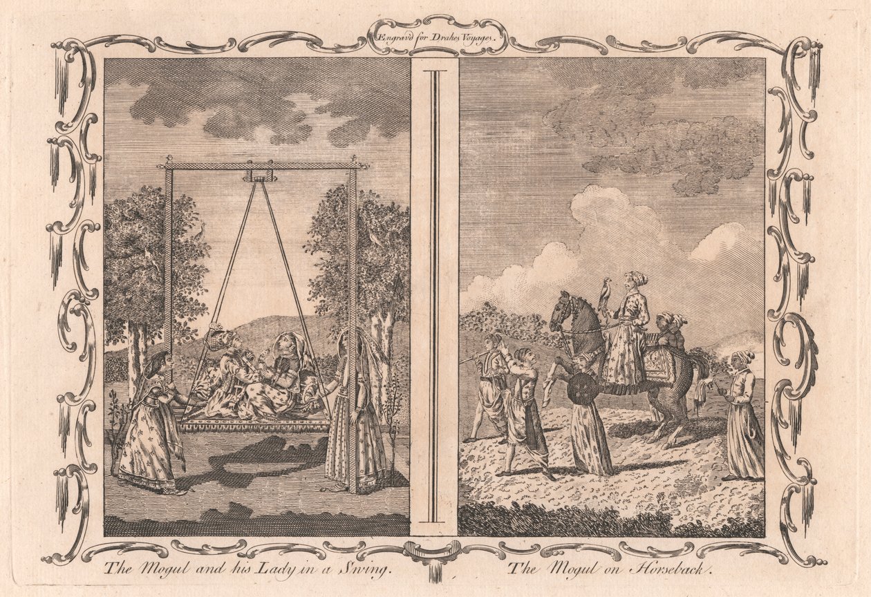 The Mogul and his Lady in a Swing / The Mogul on Horseback by Unknown artist