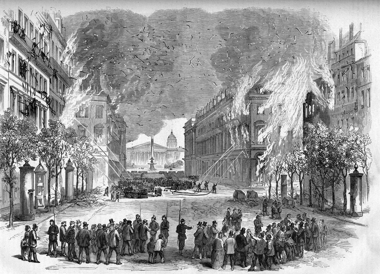 The Paris Commune in 1871. Fire Lit by the Federates on Rue Royale During the Bloody Week by Unknown artist