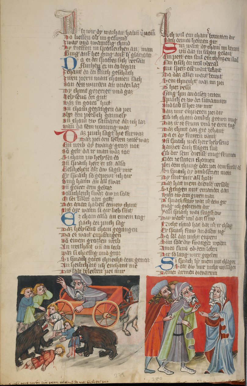 The Punishment of the Children who Mocked Elisha in Bethel; The Widow before Elisha by Unknown artist