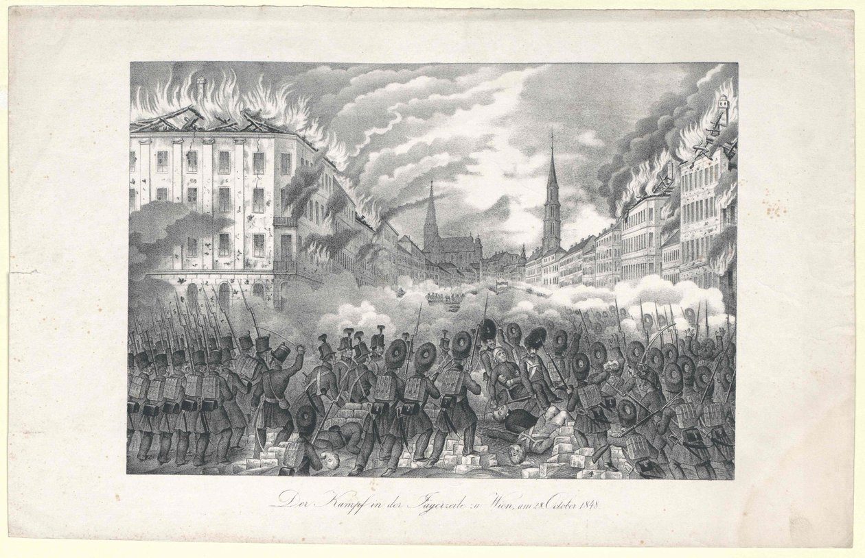 The Combat in the Jaegerzeile to Vienna by Unknown artist