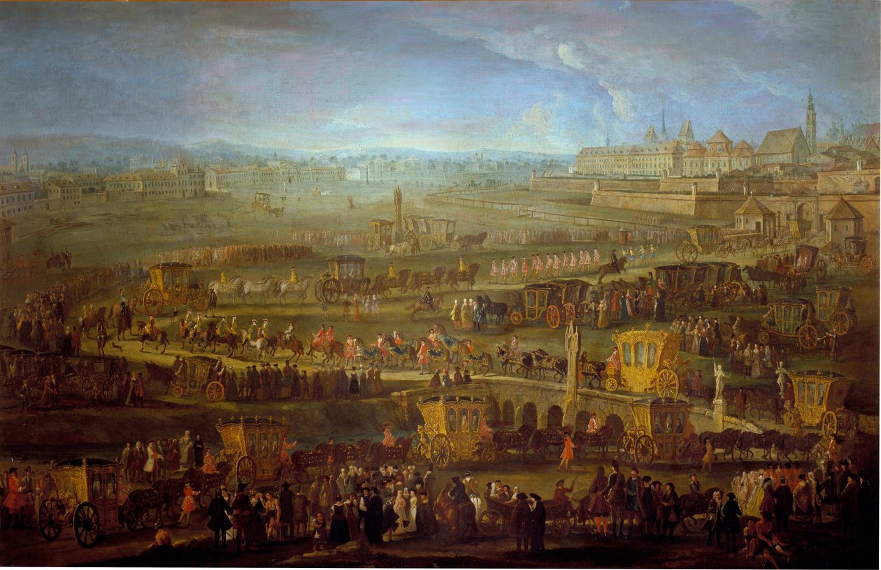 The cortege of the Marquis of Mirepoix with the French diplomatic representatives in Vienna by Unknown artist