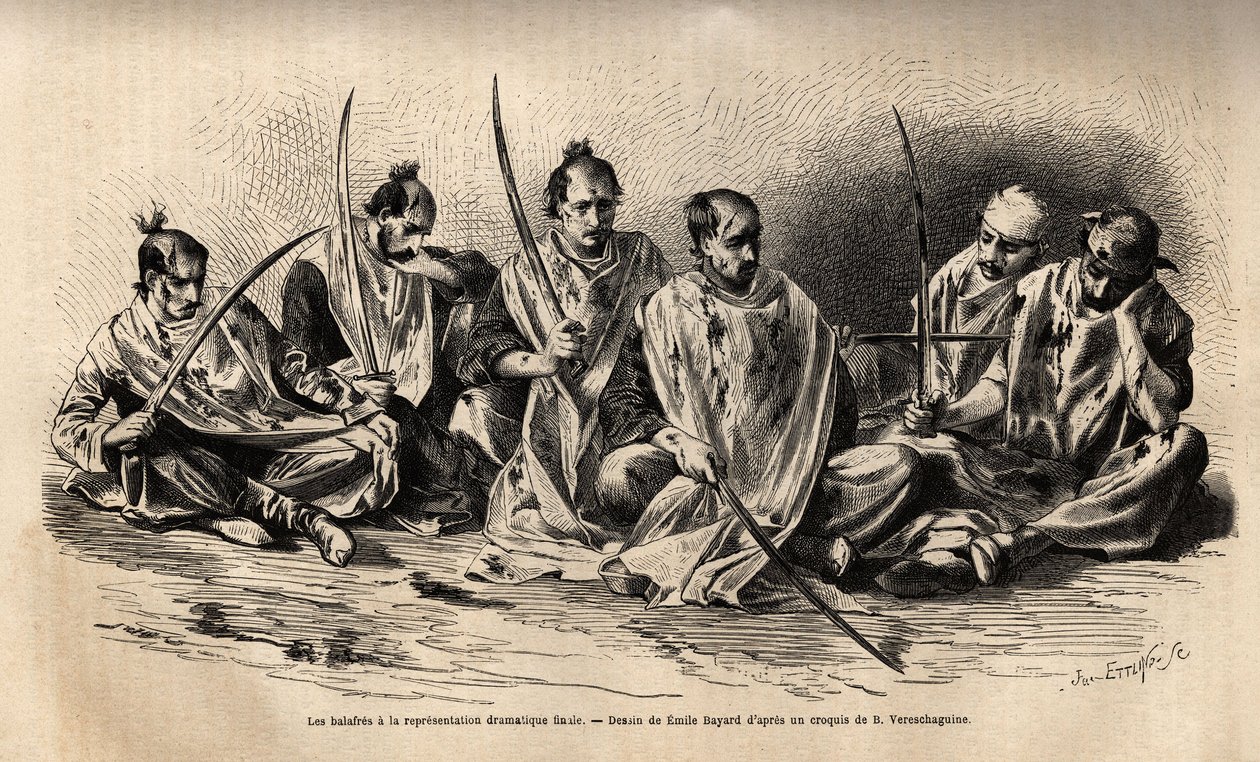 The fanatical Muslim scars during the dramatic performance that takes place after Hossein